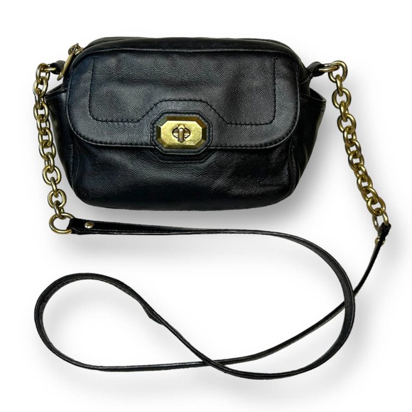 Coach Black Campbell Turnlock Leather Crossbody Camera Bag Chain Strap F24843 - Picture 8 of 14